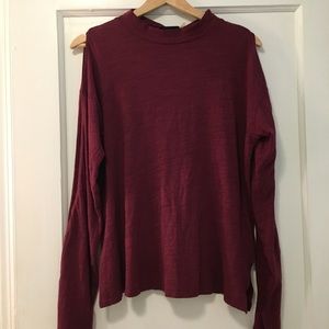 Neiman Marcus maroon arm slit top